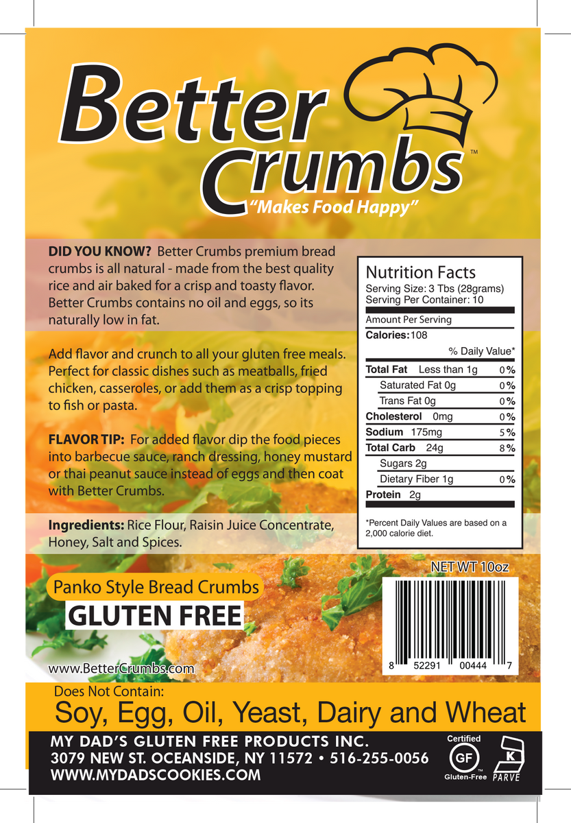 Better Crumbs Panko Style Bread Crumbs (Italian Herb) My Dad's Cookies